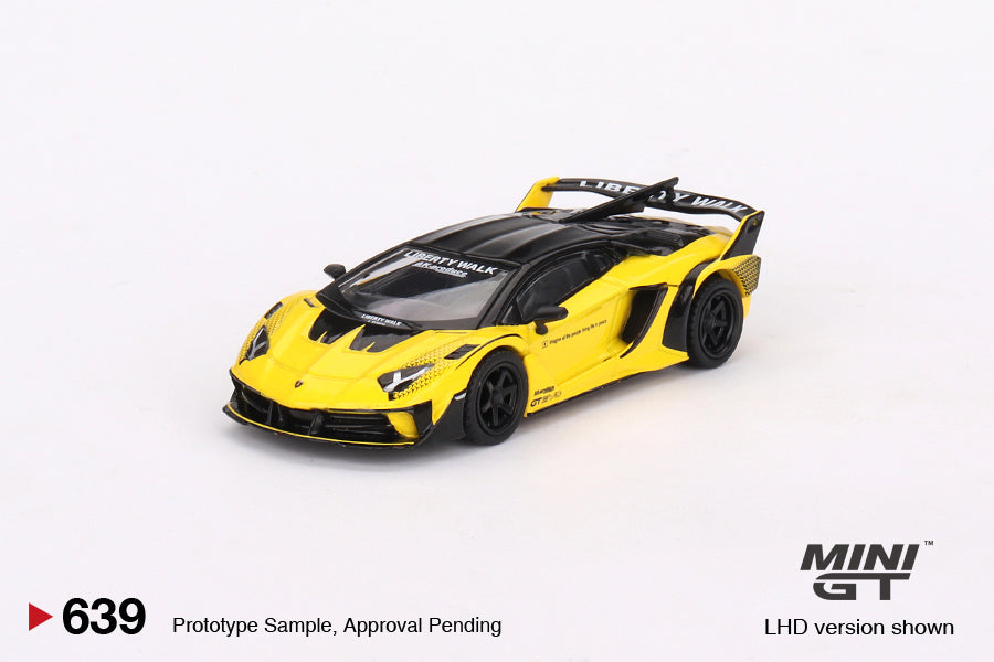 Mini GT No.639 LB-Silhouette WORKS Lamborghini Aventador GT EVO Yellow
