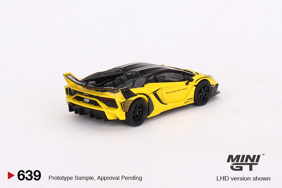 Mini GT No.639 LB-Silhouette WORKS Lamborghini Aventador GT EVO Yellow