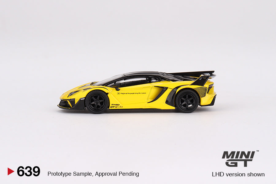 Mini GT No.639 LB-Silhouette WORKS Lamborghini Aventador GT EVO Yellow