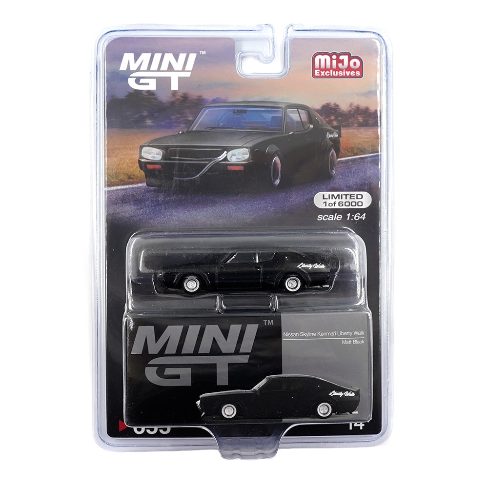 Mini GT No.655 Nissan Skyline Kenmeri Liberty Walk Matt Black (Blister Pack) - MiJo Exclusives