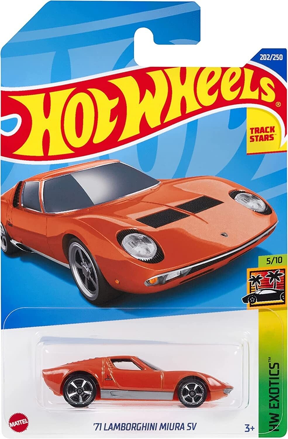 Hot Wheels HW Exotics 5/10 '71 Lamborghini Miura SV (Orange) - Japanese Card