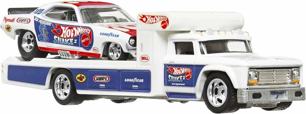Hot Wheels Premium Car Culture Team Transport Set #46 - '72 Plymouth Cuda FC & Retro Rig - Japanese Stock