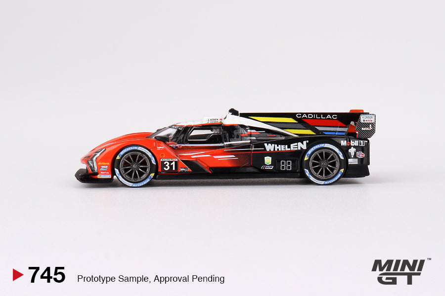 Mini GT No.745 Cadillac V-Series.R #31 Whelen Engineering Cadillac Racing 2023 IMSA Sebring 12 Hrs Winner
