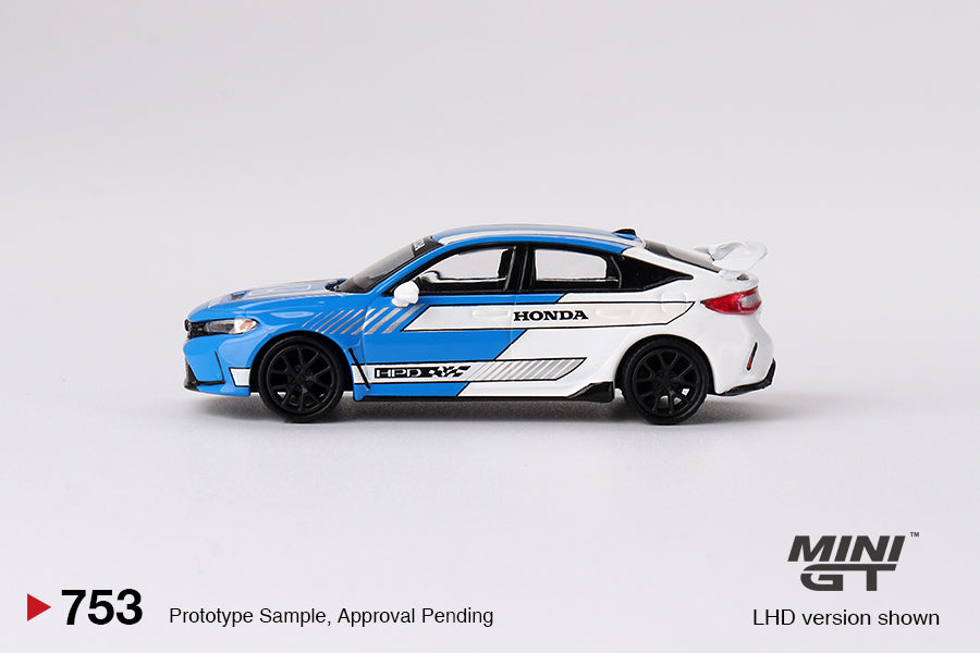 Mini GT No.753 Honda Civic Type R #3 2023 Pace Car Blue