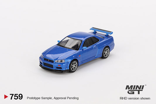 Mini GT No.759 Nissan Skyline GT-R (R34) V-Spec Bayside Blue