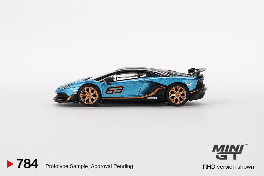 Mini GT No.784 Lamborghini Aventador SVJ 63 Blu Aegir