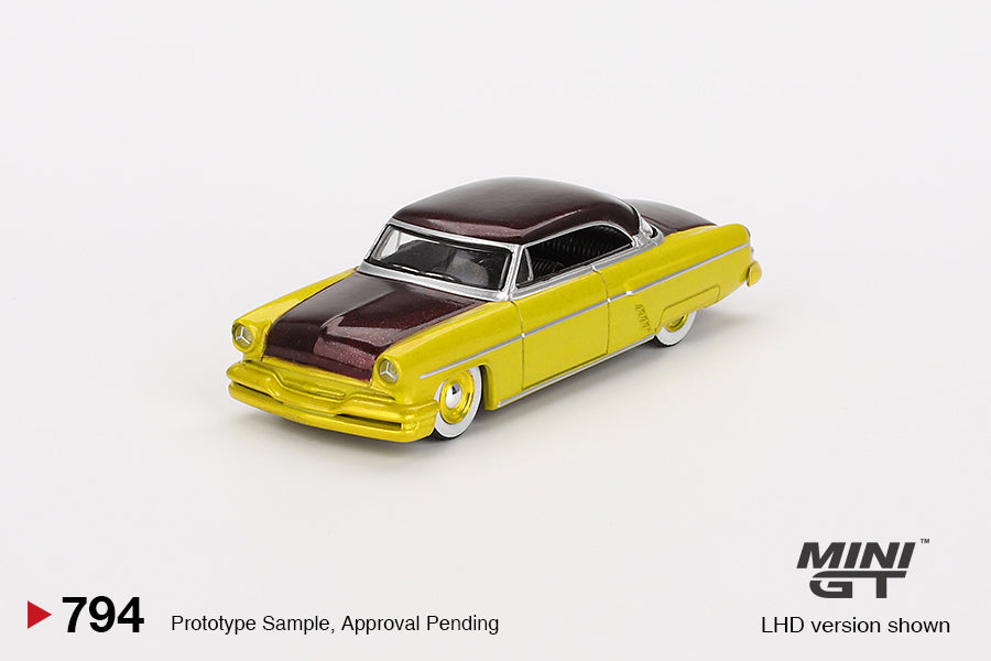 Mini GT No.794 Lincoln Capri Hot Rod 1954 Lime Yellow