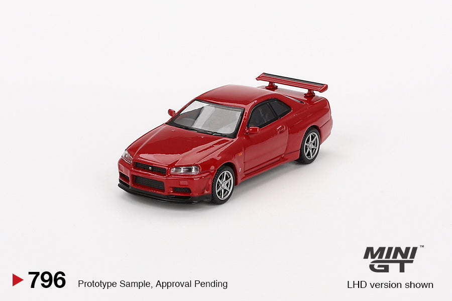 Mini GT No.796 Nissan Skyline GT-R (R34) V-Spec Active Red