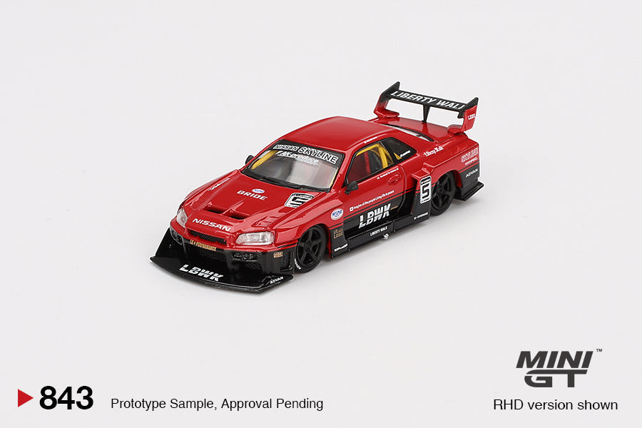 Mini GT No.843 Nissan LB-ER34 Super Silhouette SKYLINE Red/Black