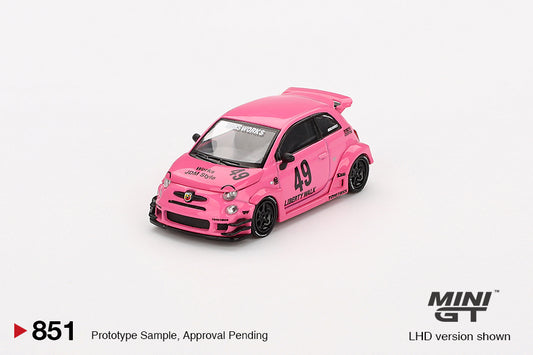 Mini GT No.851 Abarth 595 LB-WORKS x Abas Works Pink