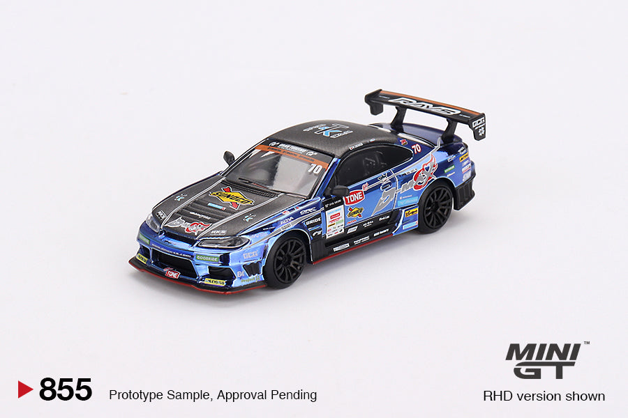 Mini GT No.855 Nissan Silvia (S15) D-MAX #70 D-MAX Racing 2023 D1 Grand Prix (Blister Pack) - Japan Exclusive