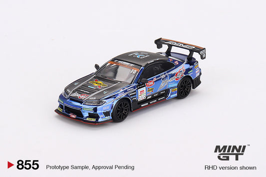 Mini GT No.855 Nissan Silvia (S15) D-MAX #70 D-MAX Racing 2023 D1 Grand Prix (Blister Pack) - Japan Exclusive