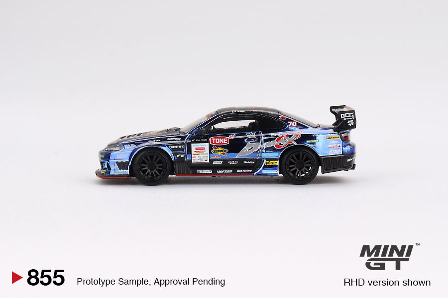 Mini GT No.855 Nissan Silvia (S15) D-MAX #70 D-MAX Racing 2023 D1 Grand Prix (Blister Pack) - Japan Exclusive