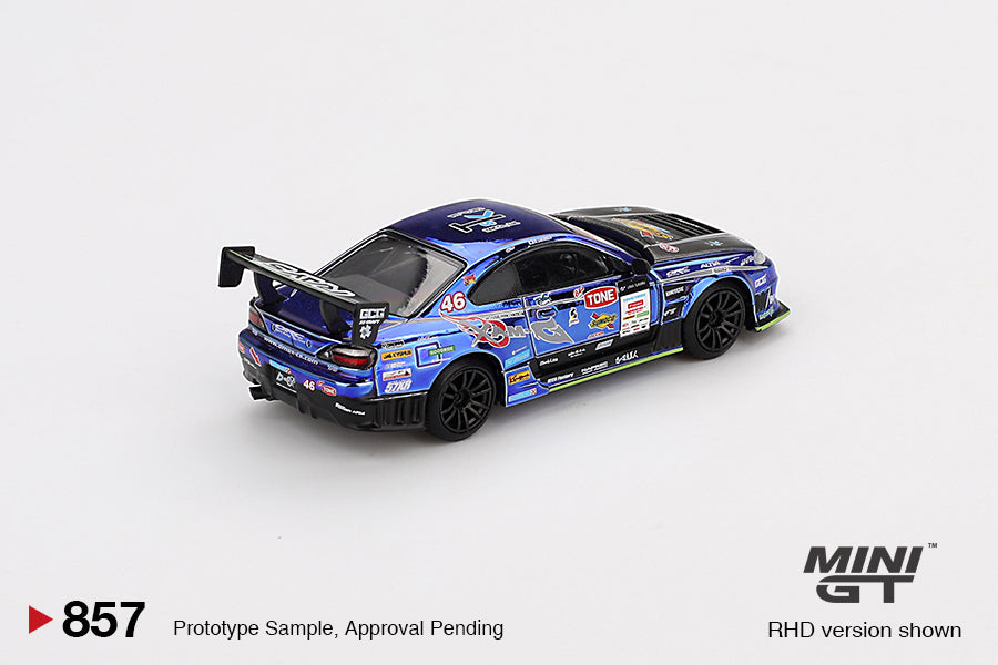 *Pre-Order* Mini GT No.857 Nissan Silvia (S15) D-MAX #46 D-MAX Racing 2023 D1 Grand Prix (Blister Pack) - Japan Exclusive