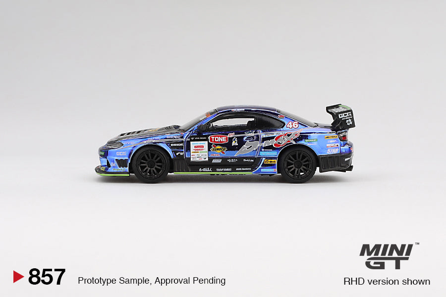 *Pre-Order* Mini GT No.857 Nissan Silvia (S15) D-MAX #46 D-MAX Racing 2023 D1 Grand Prix (Blister Pack) - Japan Exclusive