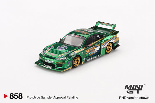 Mini GT No.858 Nissan Silvia (S15) LB-Super Silhouette LBWK 2024 Fausto Racing