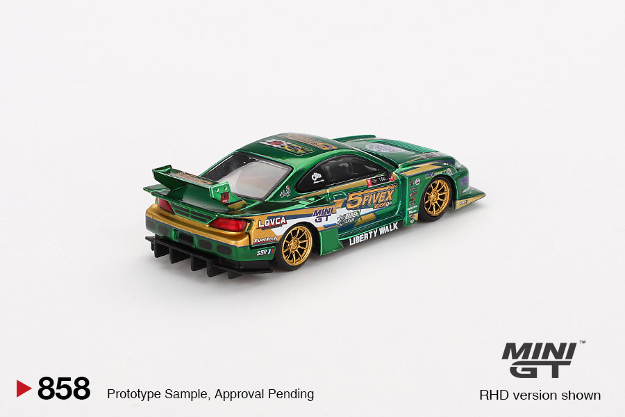 Mini GT No.858 Nissan Silvia (S15) LB-Super Silhouette LBWK 2024 Fausto Racing