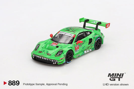 Mini GT No.889 Porsche 911 GT3 R #77 2024 IMSA Daytona 24 Hrs GTD Pro 2nd Place AO Racing