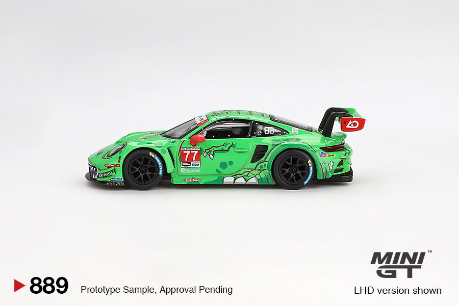 *Pre-Order* Mini GT No.889 Porsche 911 GT3 R #77 AO Racing 2024 IMSA Daytona 24 Hrs GTD Pro 2nd Place (Blister Pack)