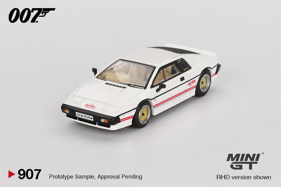*Pre-Order* Mini GT No.907 Lotus Esprit Turbo White James Bond "For Your Eyes Only" - English Blister Packaging