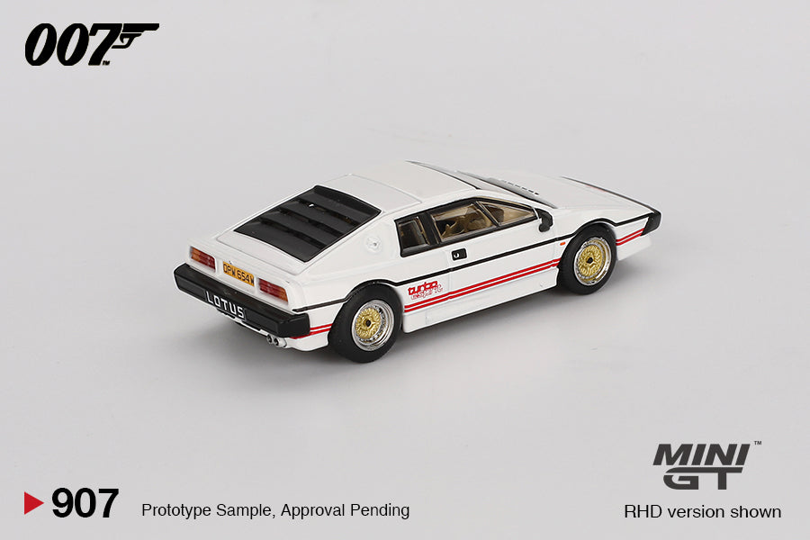 *Pre-Order* Mini GT No.907 Lotus Esprit Turbo White James Bond "For Your Eyes Only" - English Blister Packaging