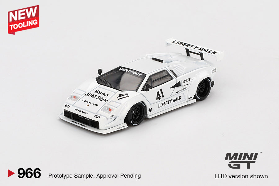 Mini GT No.966 Lamborghini Countach LB-WORKS 2024 Tokyo Auto Salon White