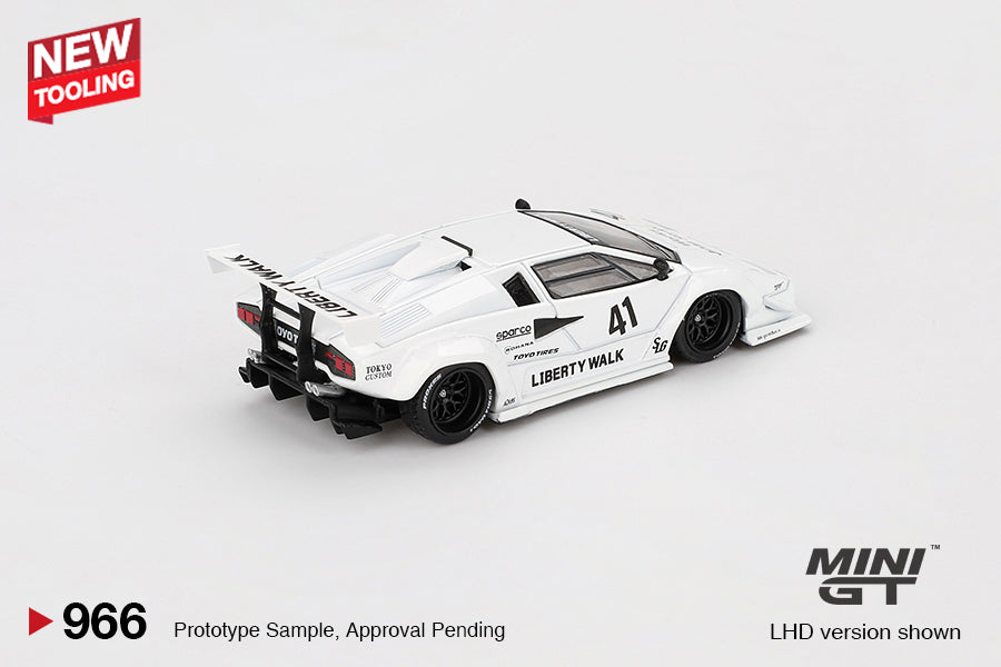 Mini GT No.966 Lamborghini Countach LB-WORKS 2024 Tokyo Auto Salon White