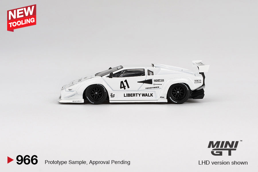 Mini GT No.966 Lamborghini Countach LB-WORKS 2024 Tokyo Auto Salon White