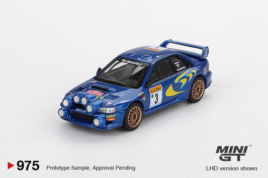Mini GT No.975 Subaru Impreza WRC98 #3 1998 Rally Monte-Carlo 3rd Place