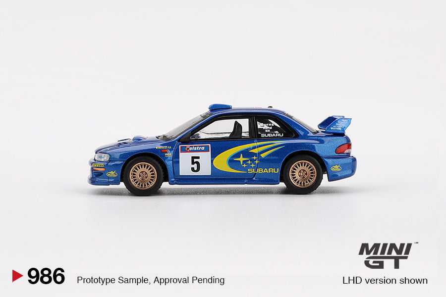 Mini GT No.986 Subaru Impreza WRC99 #5 1999 Rally Australia Winner - Australia Exclusive