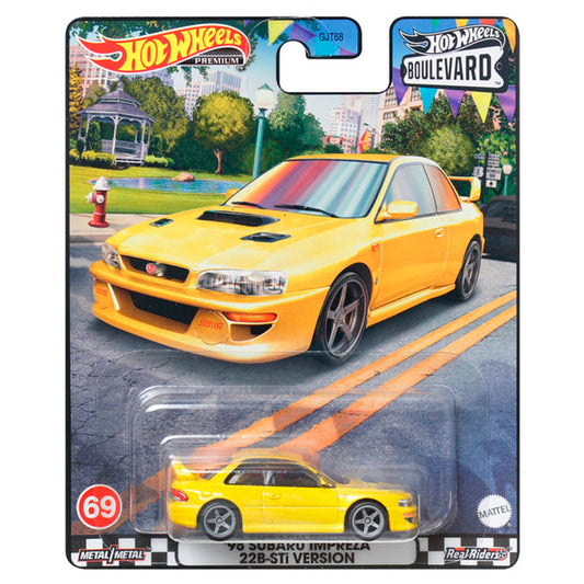 Hot Wheels Premium 2023 Boulevard Series #69 '98 Subaru Impreza 22B-STi Version (Yellow)  - Japanese Stock