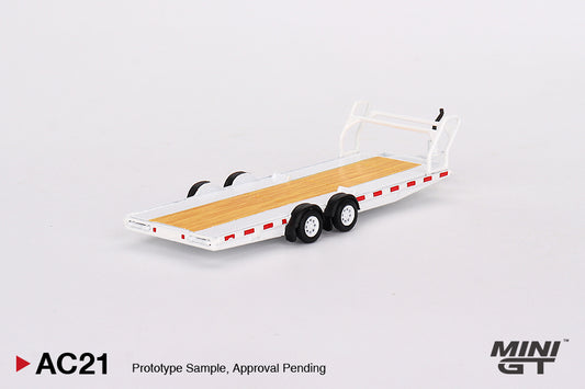 Mini GT Accessories: AC21 Car Hauler Trailer Type C White