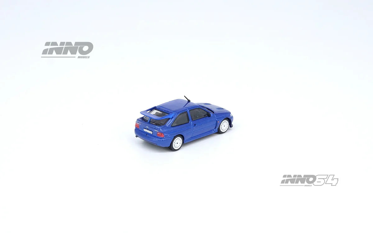 Inno Models Inno64 Ford Escort RS Cosworth Metallic Blue Right Hand Drive with OZ Rally Racing Wheels