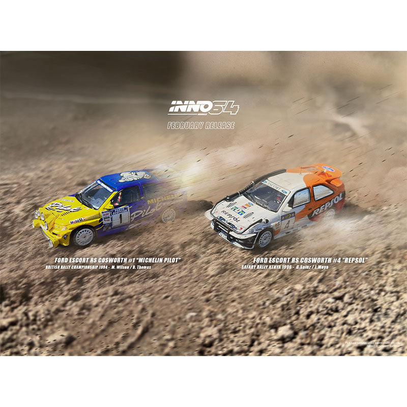 Inno Models Inno64 Ford Escort RS Cosworth #4 "Repsol" Safary Rally Kenya 1996 C.Sainz/L.Moya