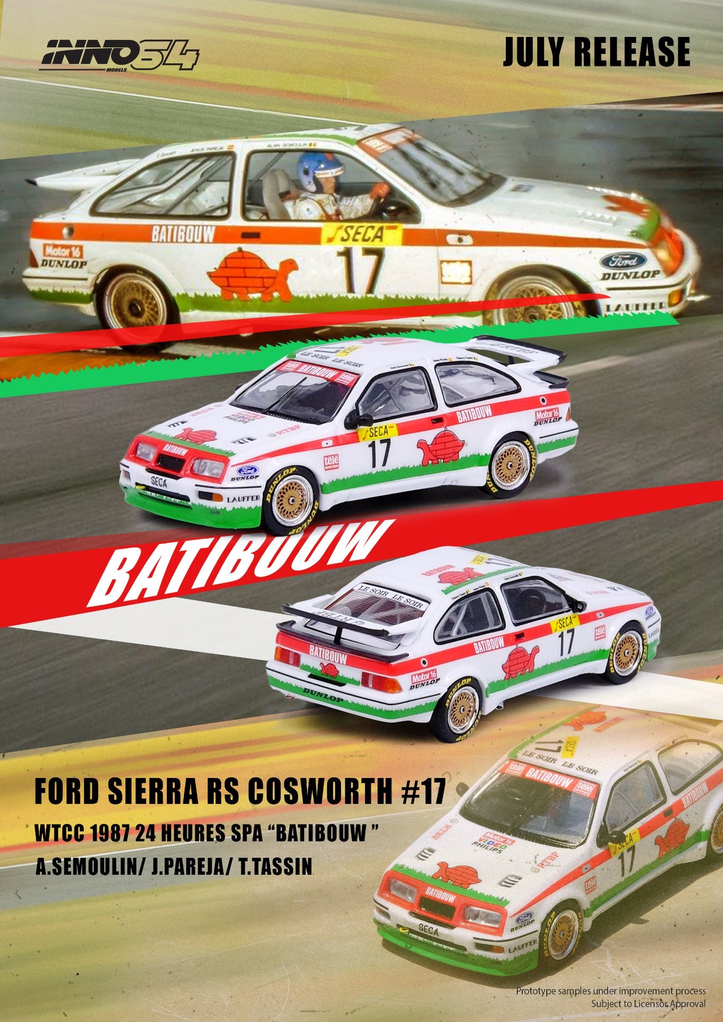 Inno Models Inno64 Ford Sierra RS500 Cosworth #17 "Batibouw" WTCC 1987 Spa 24 Heures