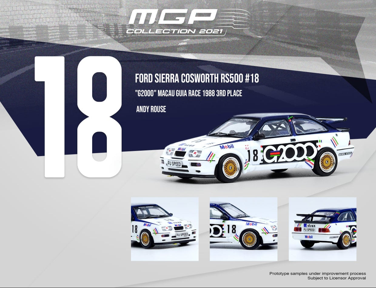 INNO Models INNO64 Ford Sierra RS500 Cosworth #18 "G2000" Macau Guia Race 1988 3rd PLACE Andy Rouse