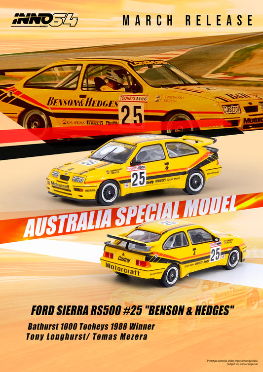 Inno Models Inno64 Ford Sierra RS500 Cosworth #25 "Benson & Hedges" Bathurst 1000 Tooheys 1988 Winner Australia Special Edition