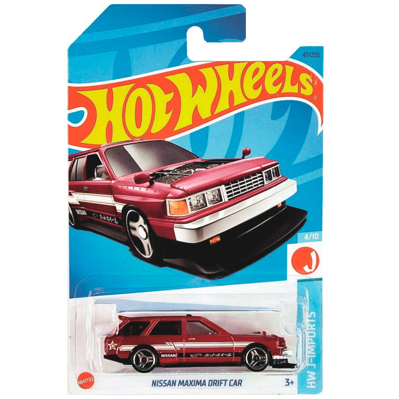 Hot Wheels HW J-Imports 4/10 Nissan Maxima Drift Car (Red) - Japanese Card
