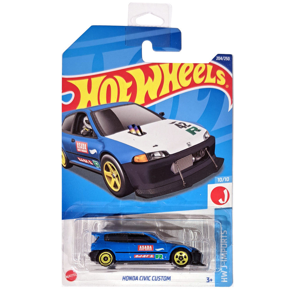 Hot Wheels HW J-Imports 10/10 Honda Civic Custom (Blue) - Japanese Card