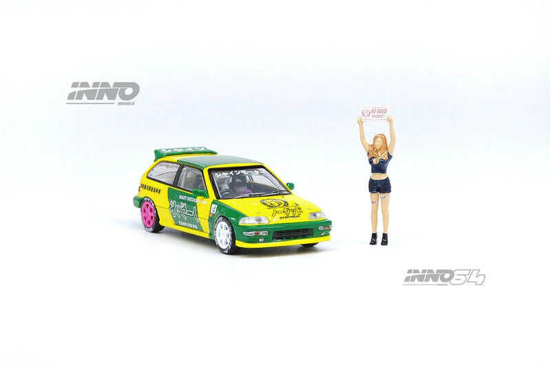 Inno Models Inno64 Honda Civic EF9 "No Good Racing" Osaka Auto Messe 2019 with Figure