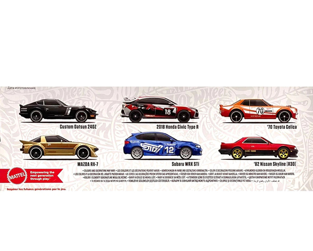 Hot Wheels 2022 JDM Import Theme Multipack 6 Cars Boxset - Japanese Stock