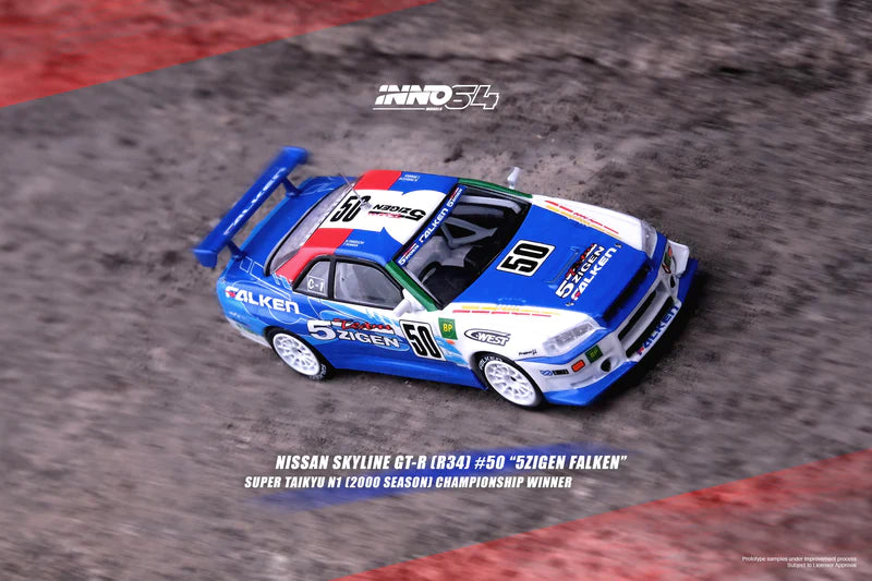 Inno Models Inno64 Nissan Skyline GT-R (R34) #50 "5ZIGEN Falken" Super Taikyu 2000 N1 Class Winner
