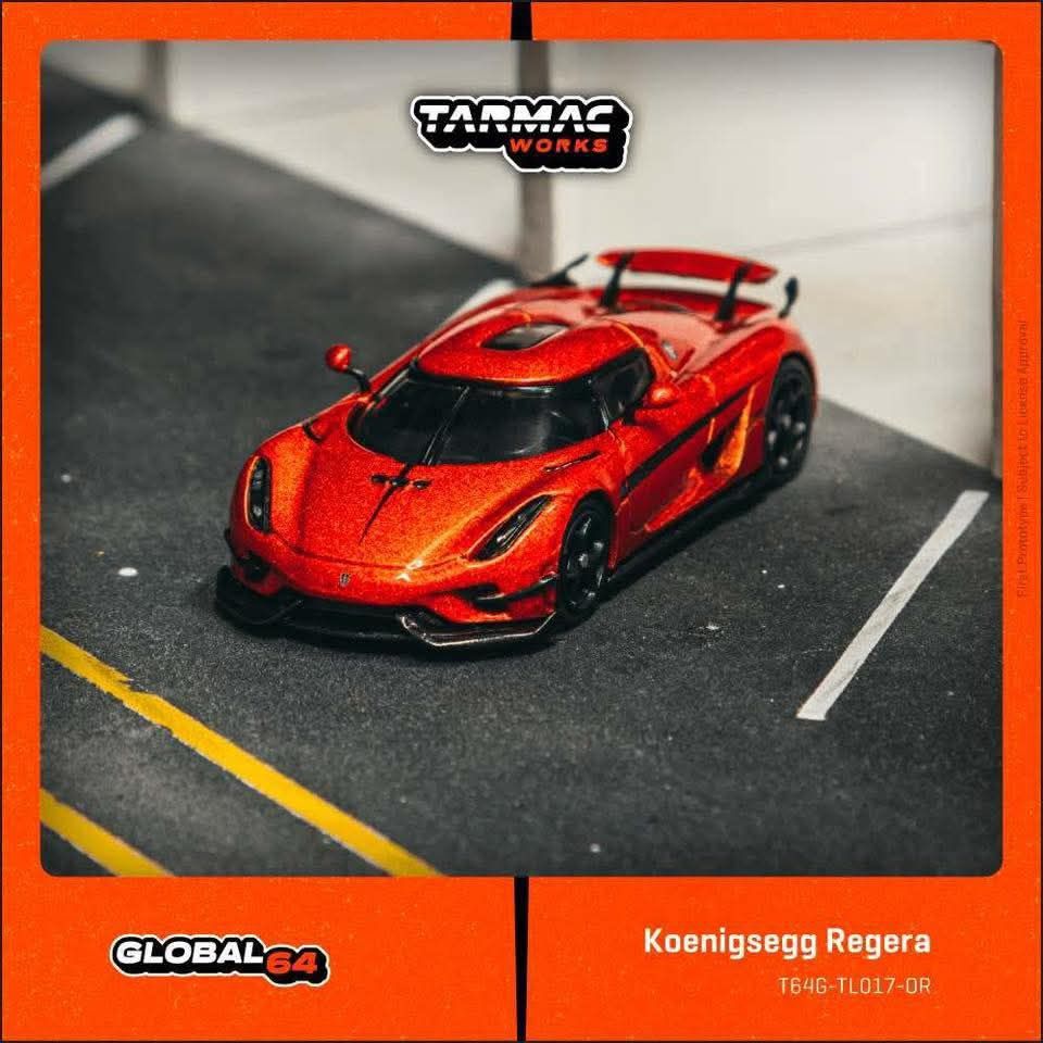 *Pre-Order* Tarmac Works Koenigsegg Regera Orange Metallic / Black Stripes