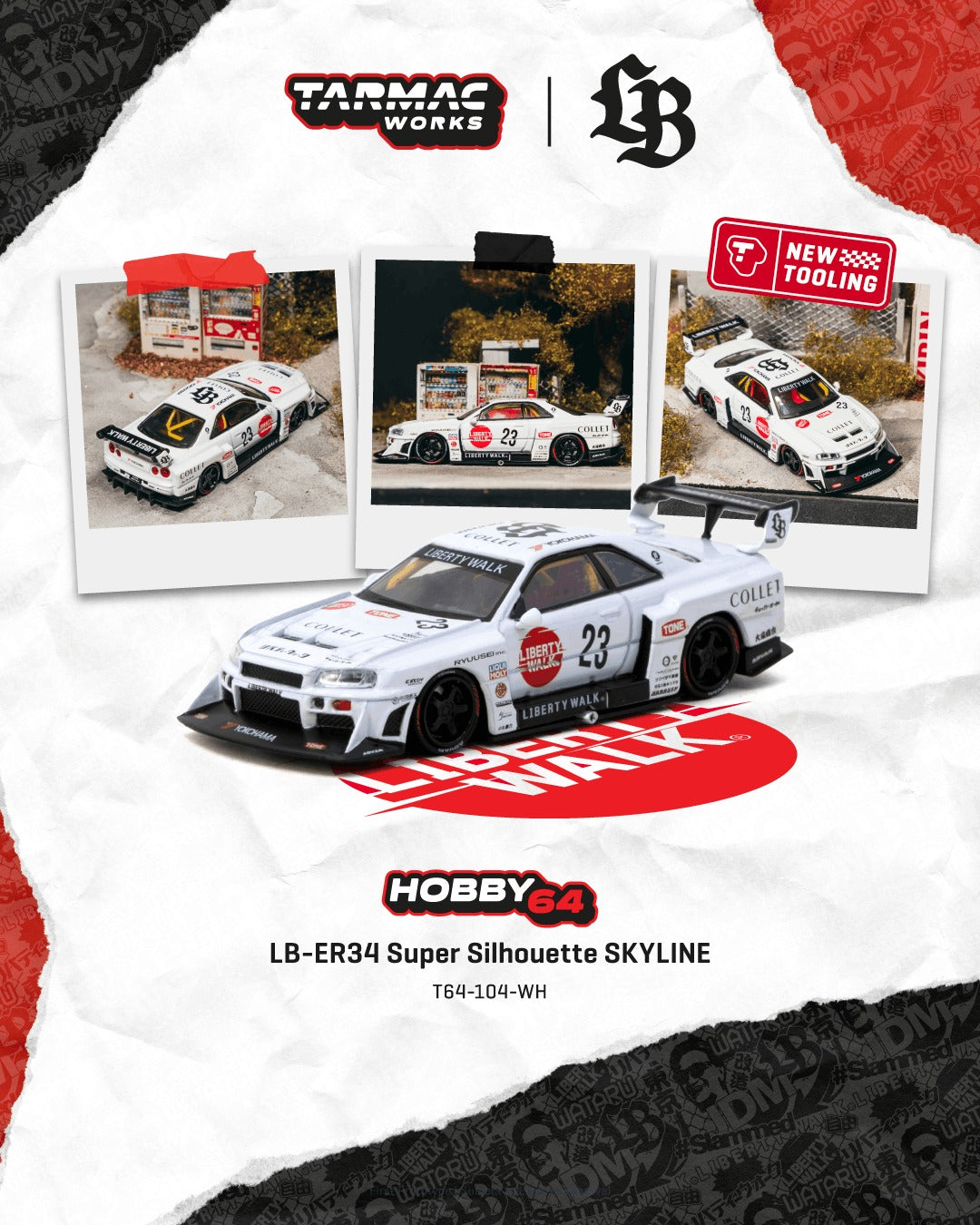 *Pre-Order* Tarmac Works - LB-ER34 Super Silhouette SKYLINE White