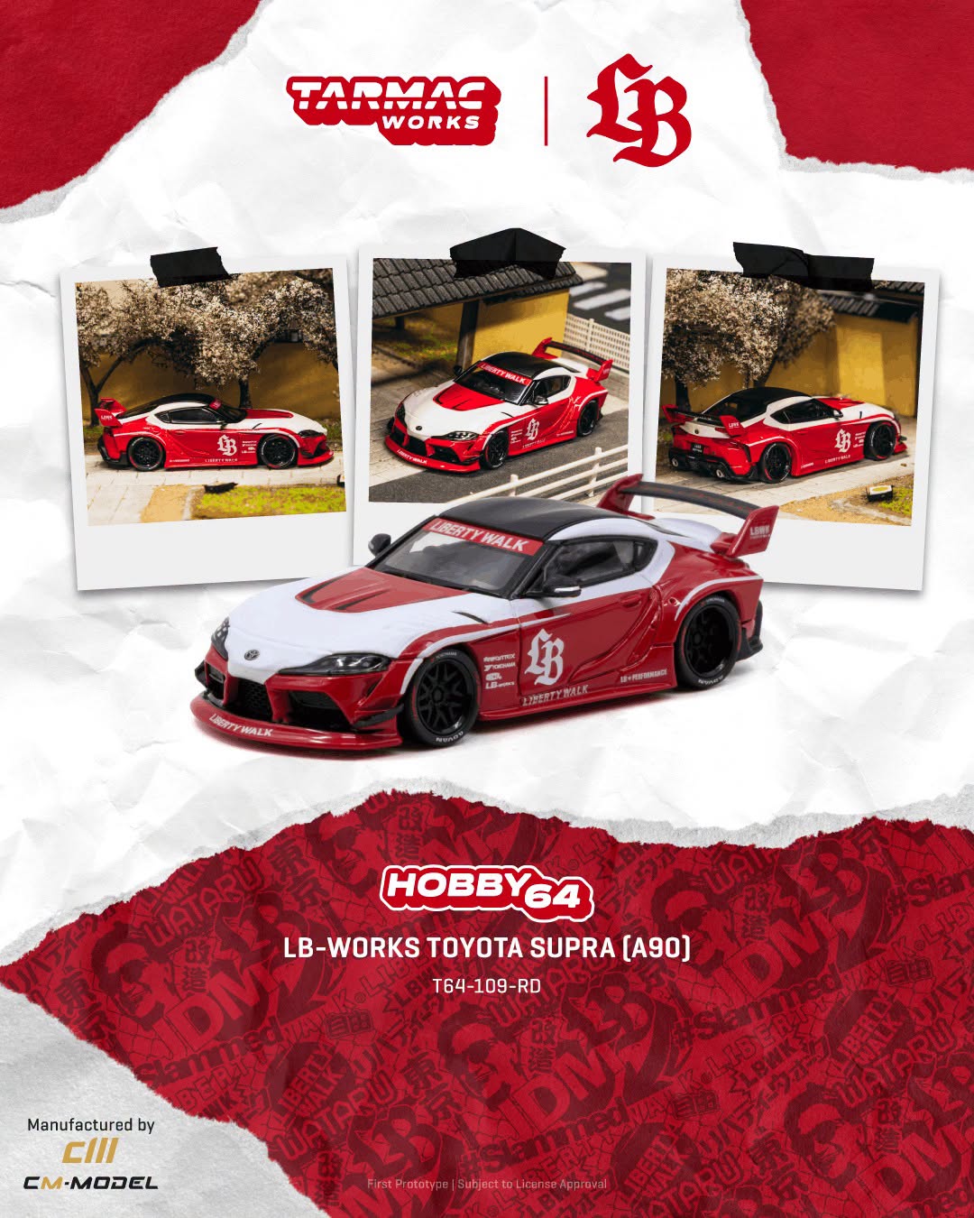 *Pre-Order* Tarmac Works - LB-WORKS Toyota Supra (A90) Red