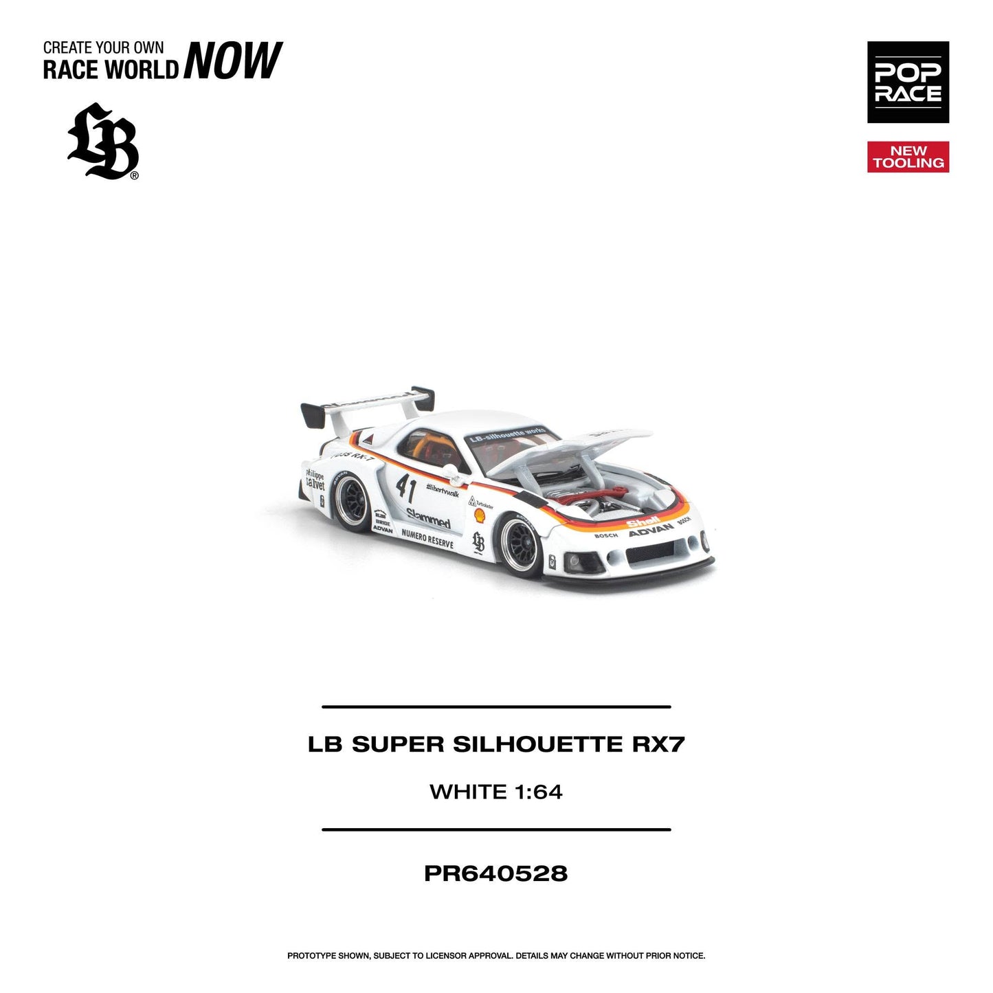 *Pre-Order* Pop Race - LB Super Silhouette RX7 (FD3S) White