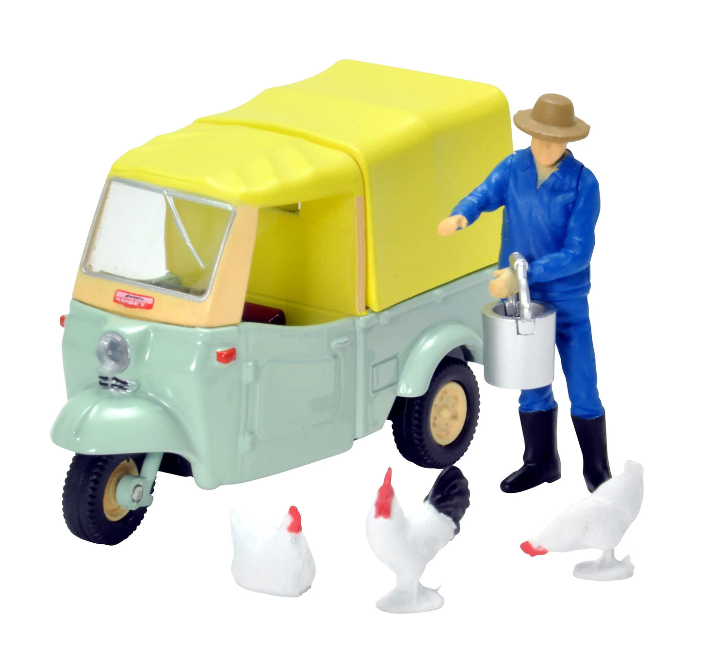 Tomytec Tomica Limited Vintage LV-143d Daihatsu Midget Yellow Green/Beige Figure