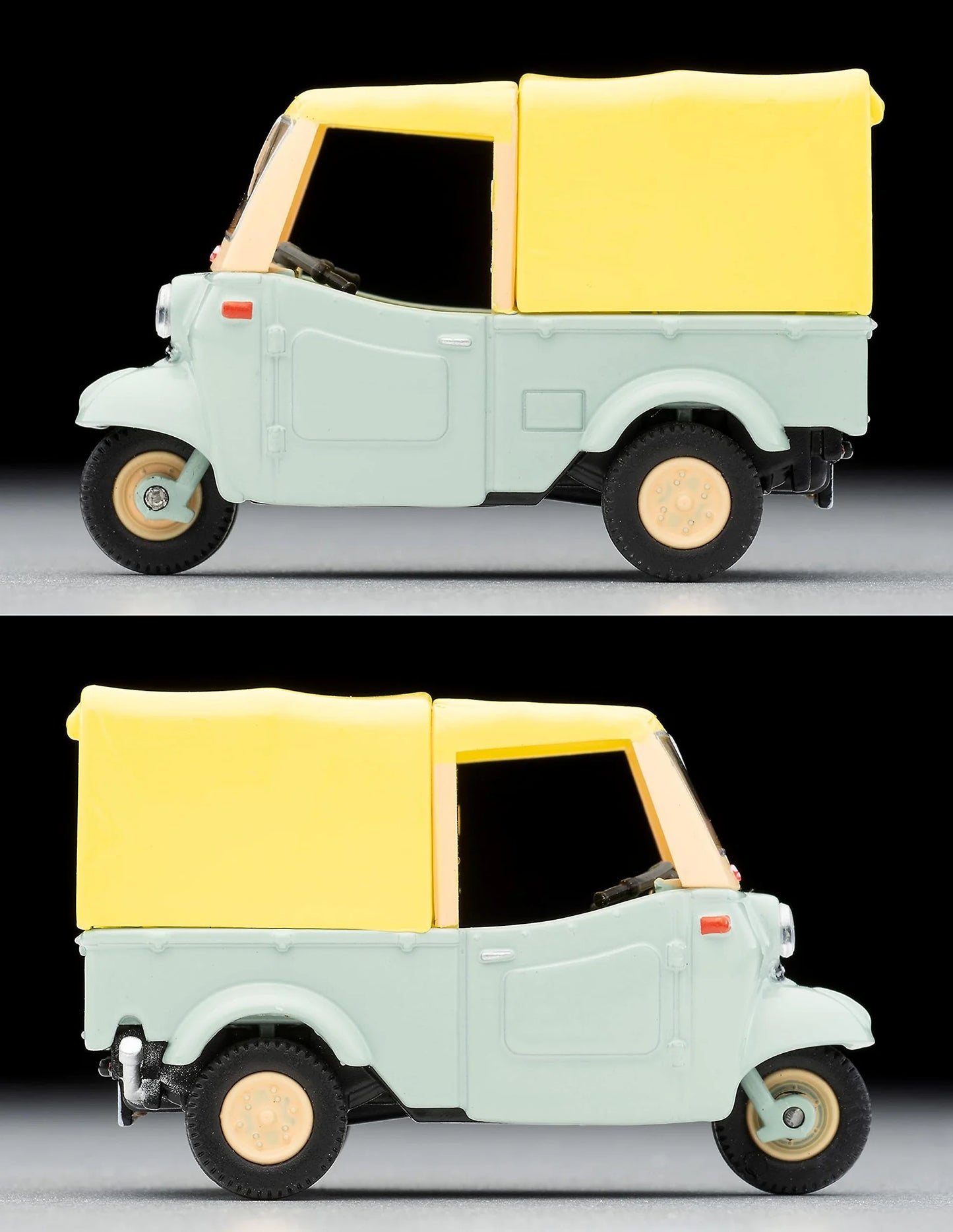 Tomytec Tomica Limited Vintage LV-143d Daihatsu Midget Yellow Green/Beige Figure