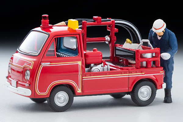 Tomytec Tomica Limited Vintage LV-68c Subaru Sambar Pump Fire Truck (With a Figure)