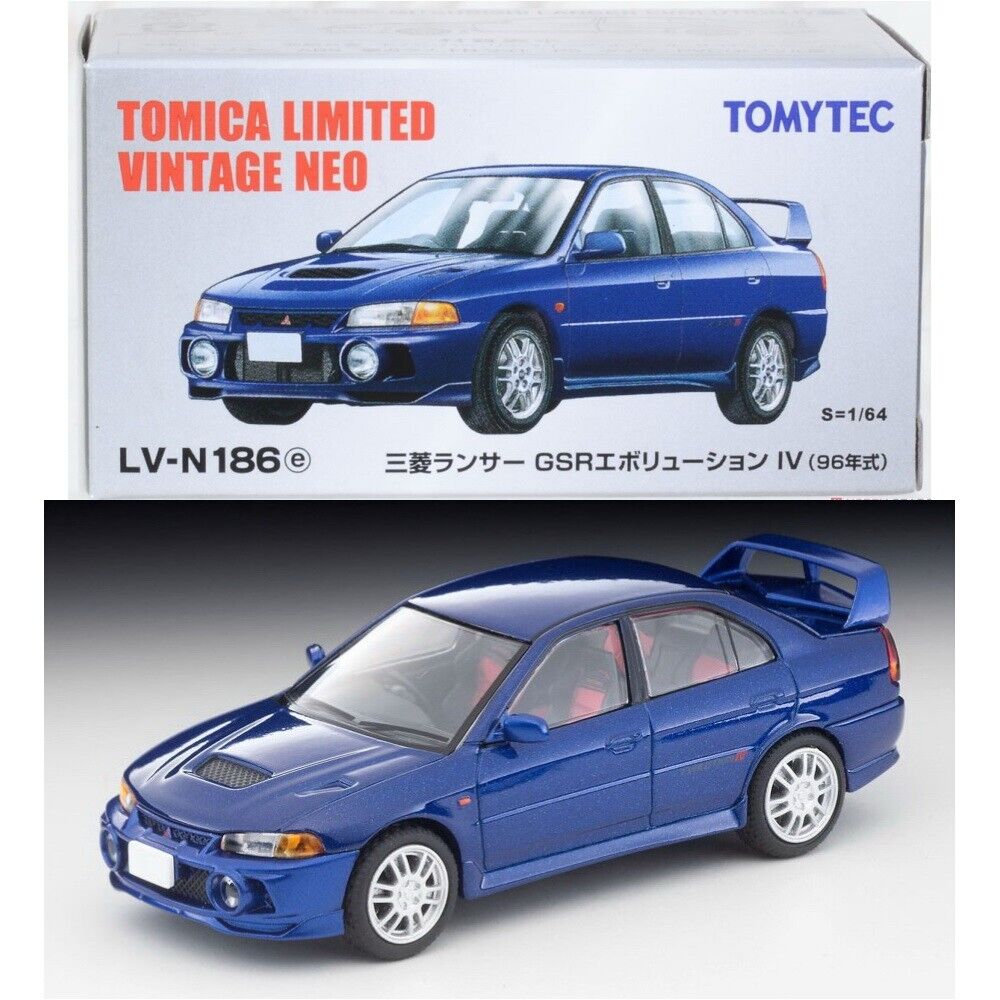 Tomytec Tomica Limited Vintage Neo LV-N186e Mitsubishi Lancer GSR Evolution IV ‘96 (Navy)